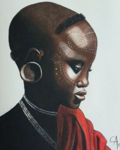 Voir le détail de cette oeuvre: Jeune fille Surma d'Ethiopie